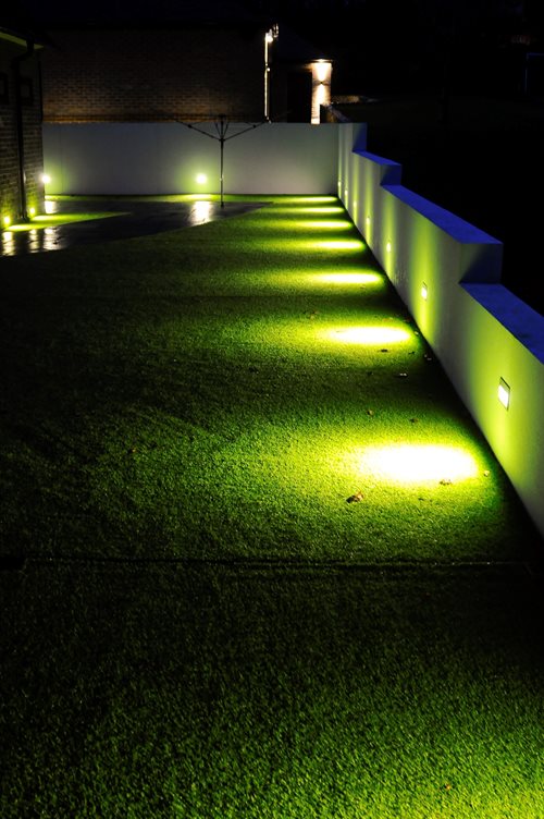 Recessed wall light lighting lawn