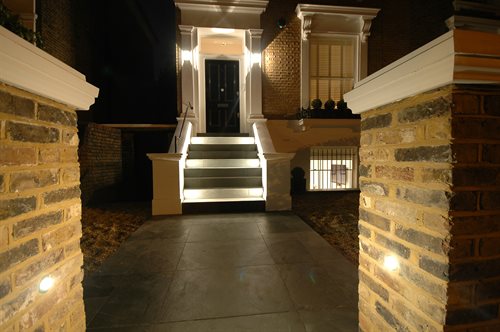 Wall lighting at house entrance